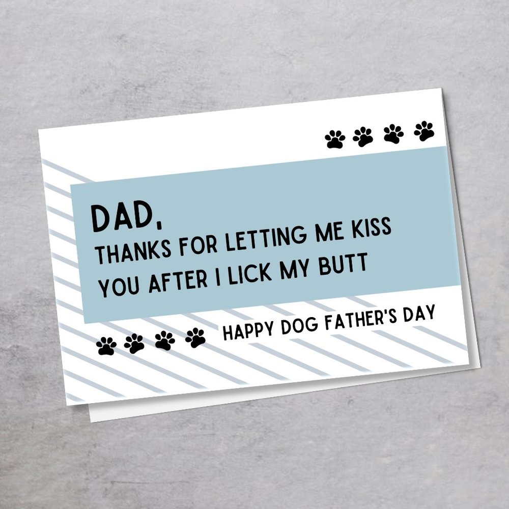 happy fathers day from dog - funny greeting card